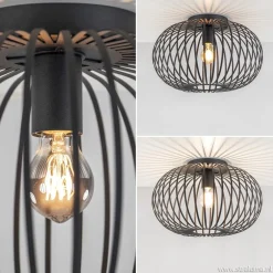 Plafondlamp donut draad zwart 40cm