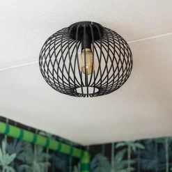 Plafondlamp donut draad zwart 40cm