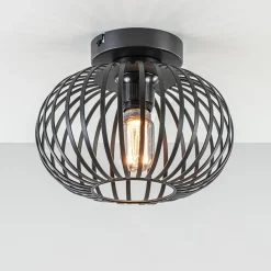 Plafondlamp donut klein draad zwart 25cm