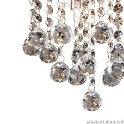Plafondlamp kristal bollen + chroom 22cm