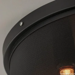 Plafondlamp 3L cilinder gaas zwart 44cm