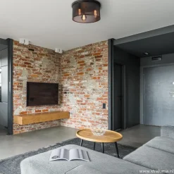 Plafondlamp 3L cilinder gaas zwart 44cm