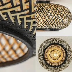 Plafondlamp Maze bamboe/zwart 40cm