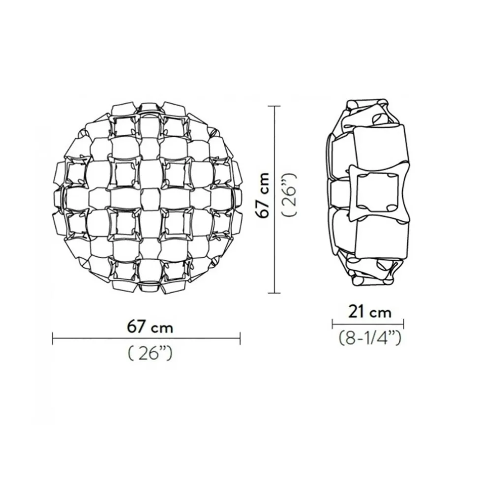 Plafondlamp Mida amber 67cm