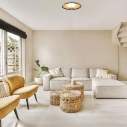 Plafondlamp Oro 35cm zwart/matgoud