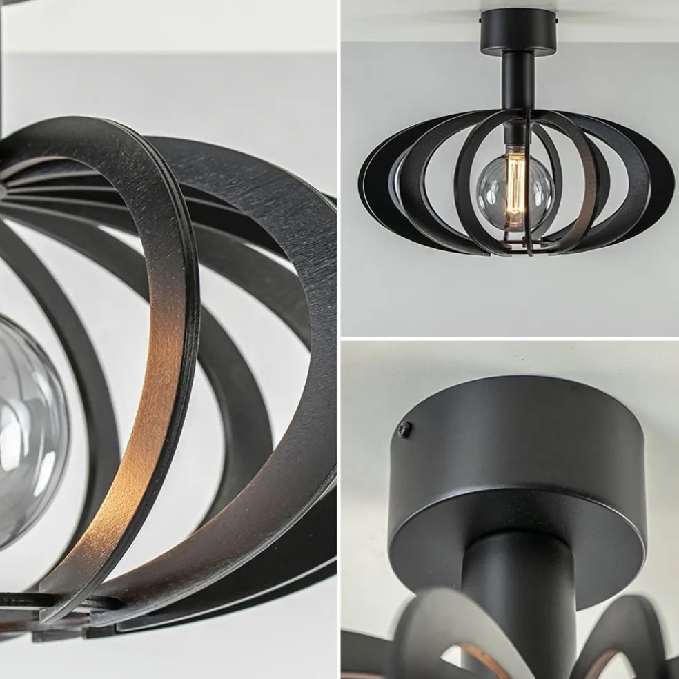 Plafondlamp Plywood zwart hout