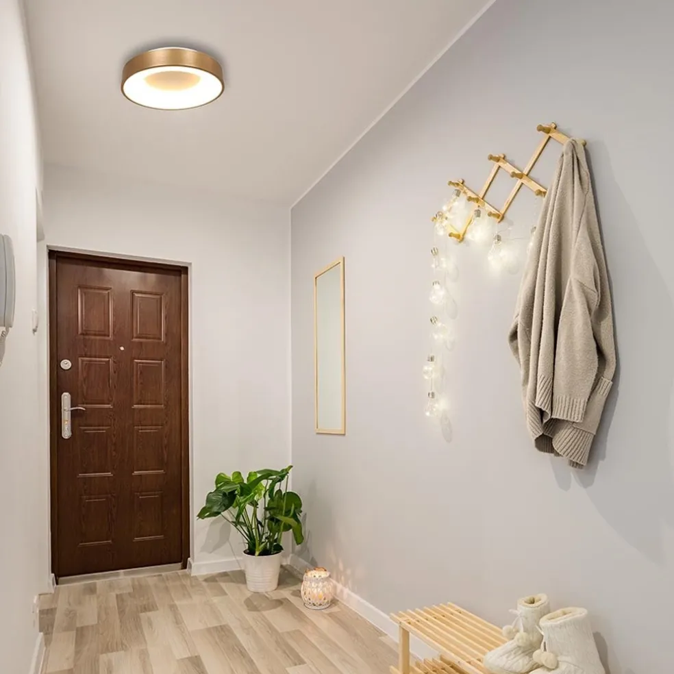 Plafondlamp Ringlede 30cm matgoud