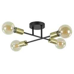 Plafondlamp Sticks 4L zwart/goud