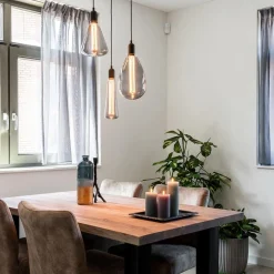 Plafondplaat rond zwart 3-lichts pendel ex.lb