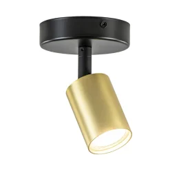 Plafondspot Bounce enkel rond zwart/goud