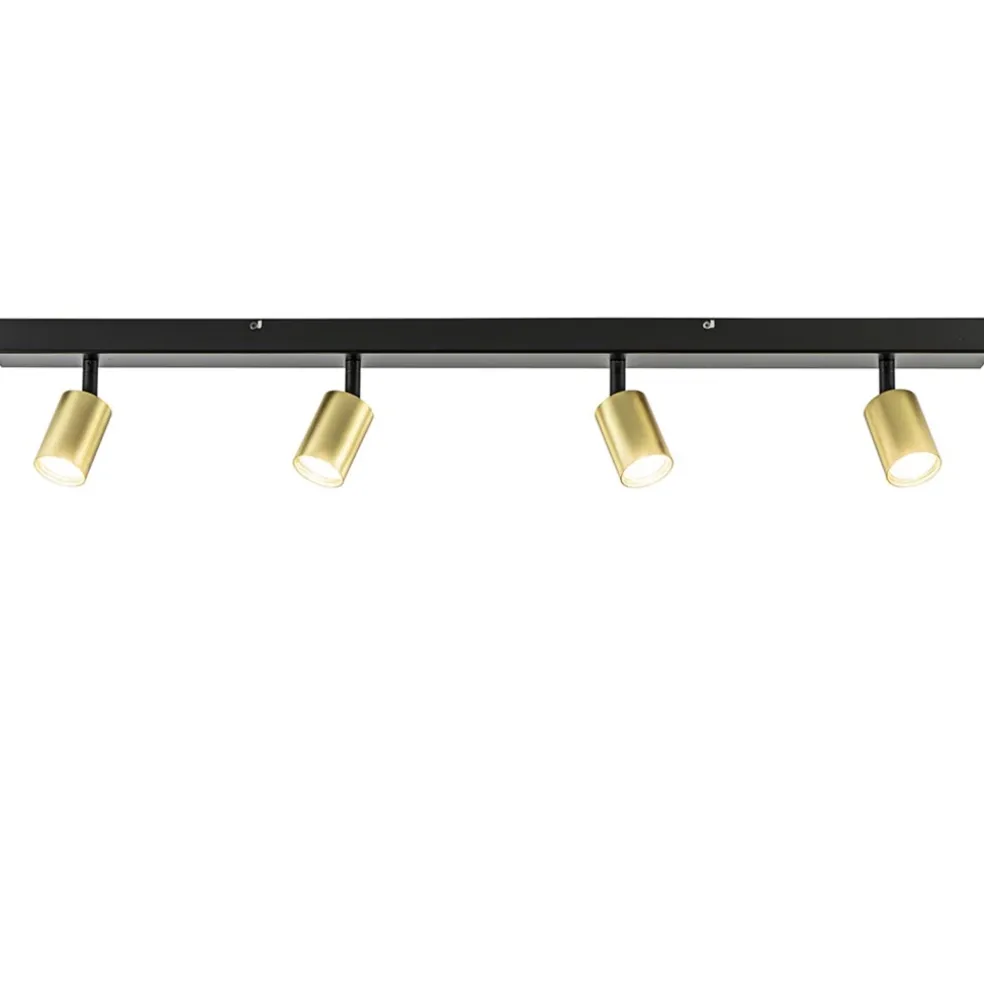 Plafondspot Bounce 4l 100cm zwart/matgoud