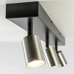 Plafondspot Bounce 3L 70cm zwart/rvs