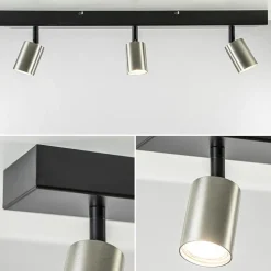 Plafondspot Bounce 3L 70cm zwart/rvs