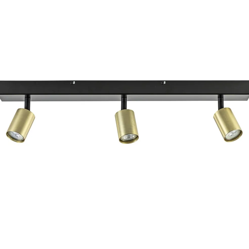 Plafondspot Bounce 3L 70cm zwart/goud