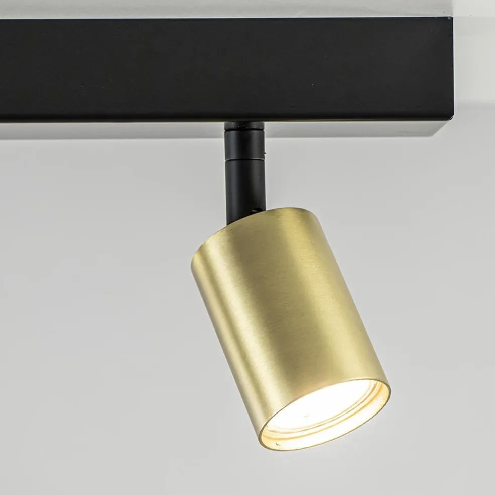 Plafondspot Bounce 3L 70cm zwart/goud