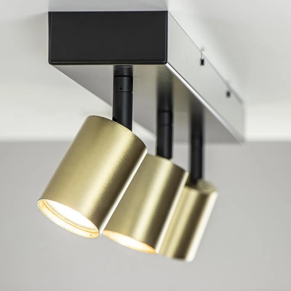 Plafondspot Bounce 3L 70cm zwart/goud