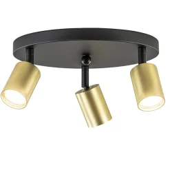 Plafondspot Bounce 3L rond zwart/goud