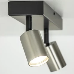 Plafondspot Bounce 2L zwart/rvs