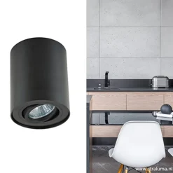 *Plafondspot cilinder zwart verstelbaar