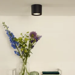 Plafondspot cilinder zwart gu10-111 dim to warm