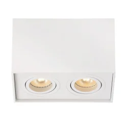 Plafondspot dubbel box wit gu10