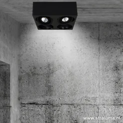Plafondspot Eye box 4L zwart 3000k