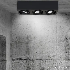 Plafondspot Eye 3L box zwart led 3000k