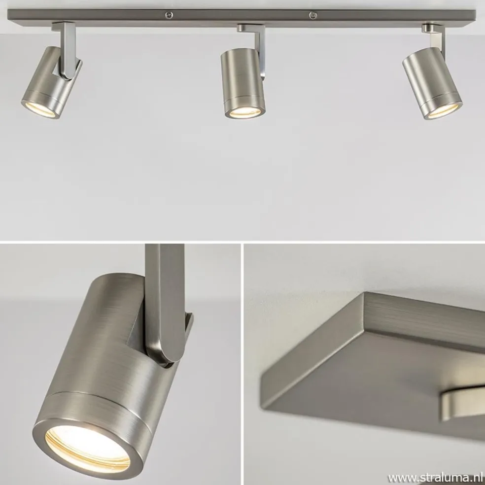 Plafondspot Halo 3L balk rvs gu10