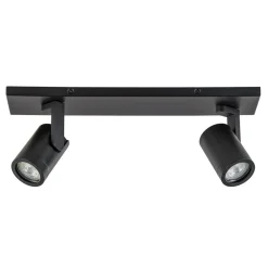 Plafondspot Halo 2L op balk zwart