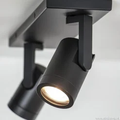Plafondspot Halo 2L op balk zwart