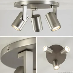 Plafondspot Halo 3L rond rvs