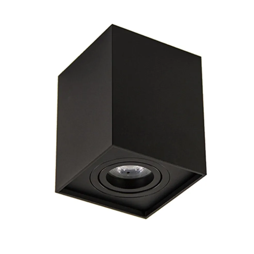 Plafondspot kubus zwart kantelbaar gu10