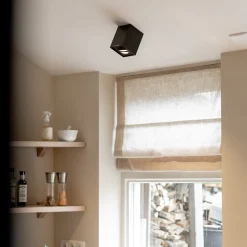 Plafondspot kubus zwart kantelbaar gu10