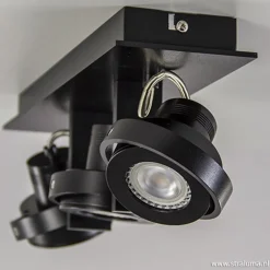 Plafondspot 3L op balk zwart gu10 incl.