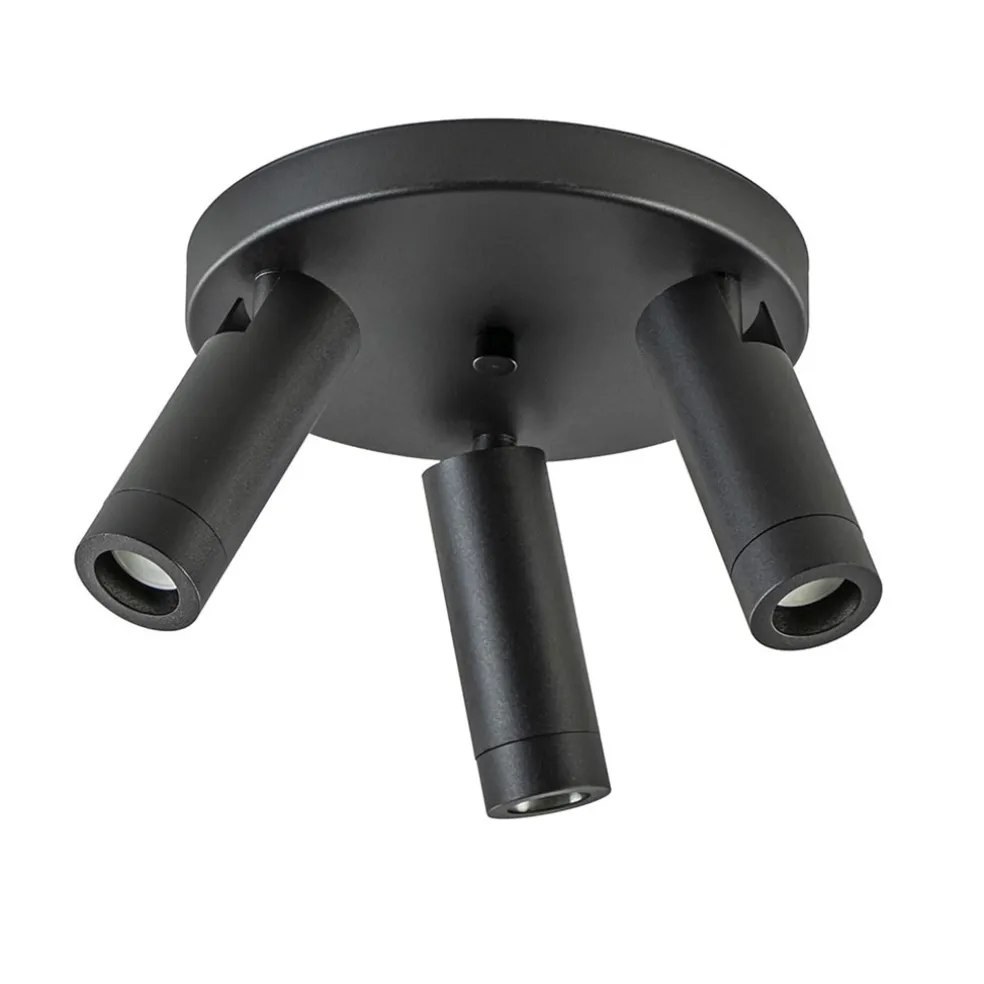 Plafondspot 3-lichts mat zwart/goud verstelbaar