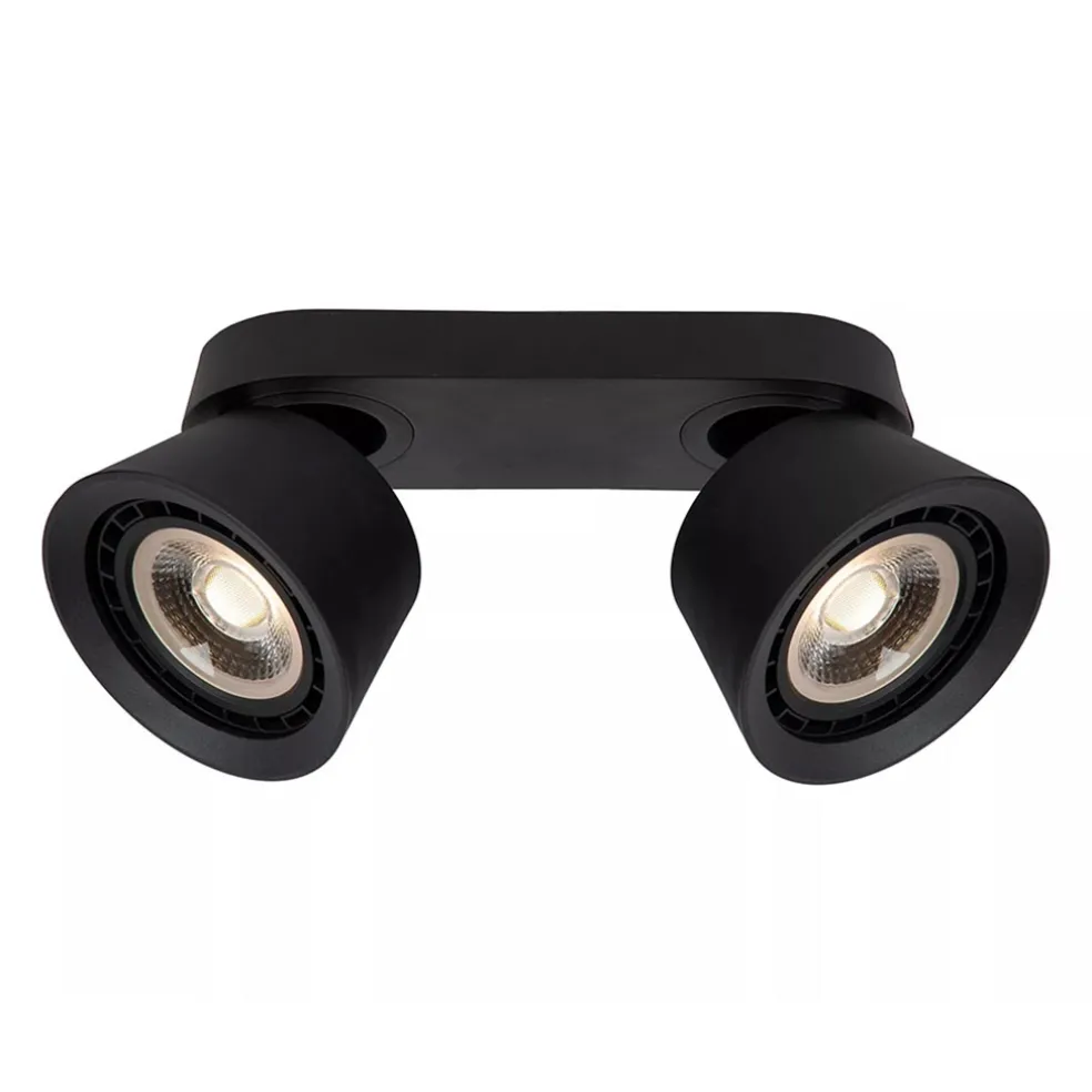 Plafondspot 2-lichts mat zwart exclusief GU10-ES111