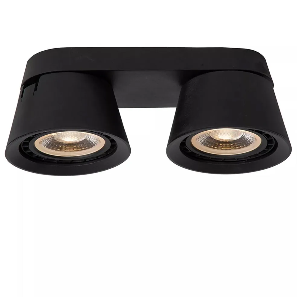 Plafondspot 2-lichts mat zwart exclusief GU10-ES111