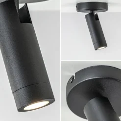 Plafondspot 1-lichts mat zwart/goud