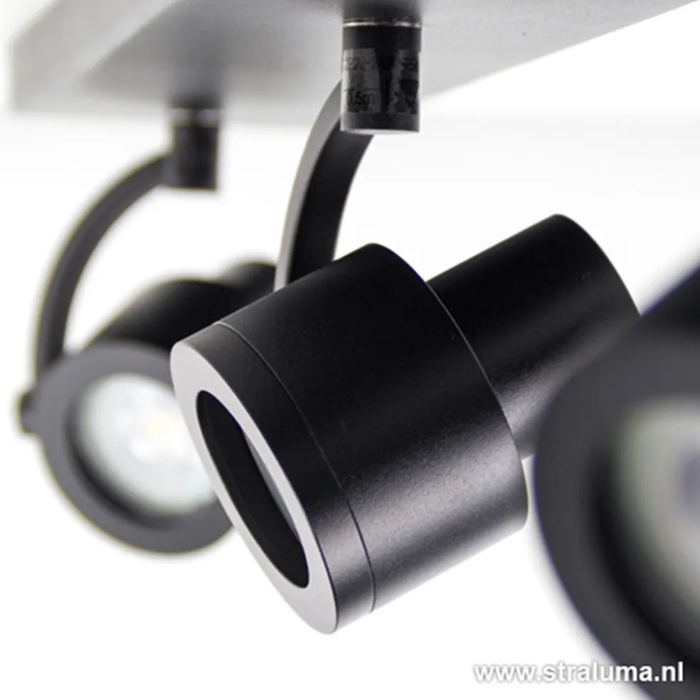 Plafondspot mat zwart balk 3-lichts gu10