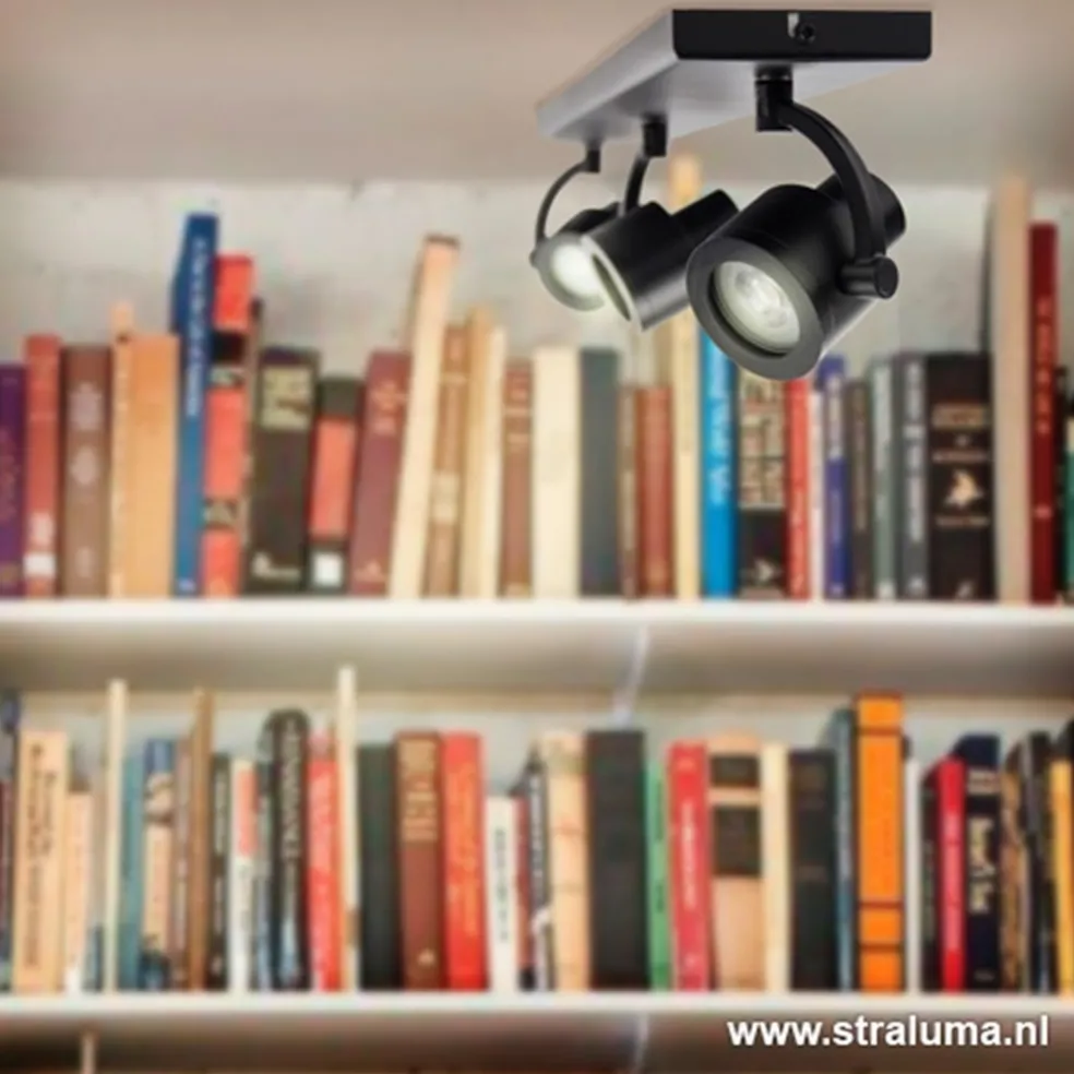 Plafondspot mat zwart balk 3-lichts gu10