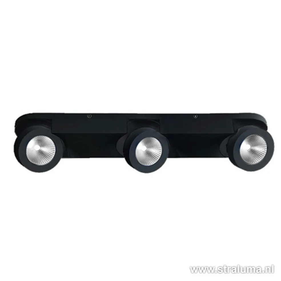 Plafondspot Montreal 3L balk zwart 3000k