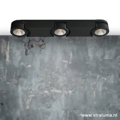 Plafondspot Montreal 3L balk zwart 3000k