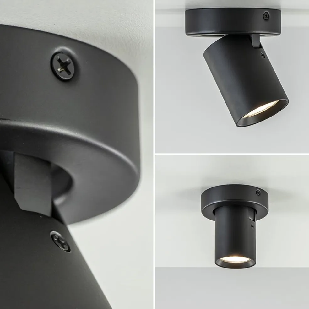 Plafondspot Oliver enkel tube zwart gu10