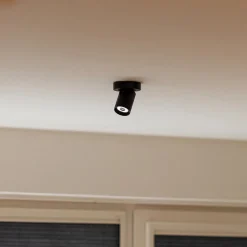 Plafondspot Oliver enkel tube zwart gu10