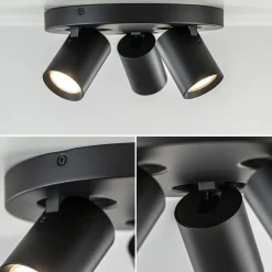 Plafondspot Oliver 3L rond zwart gu10