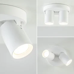 Plafondspot Oliver 2L rond tube wit gu10