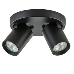Plafondspot Oliver 2L rond zwart gu10
