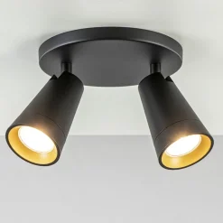 Plafondspot Petunia 2L rond zwart/goud