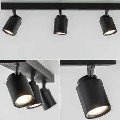 Plafondspot Razza 3L balk zwart gu10