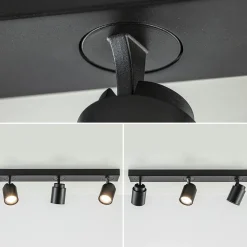 Plafondspot Razza 3L balk zwart gu10